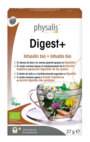 Digest+ Physalis Infusión de Hierbas para Digestión, 20 Filtros