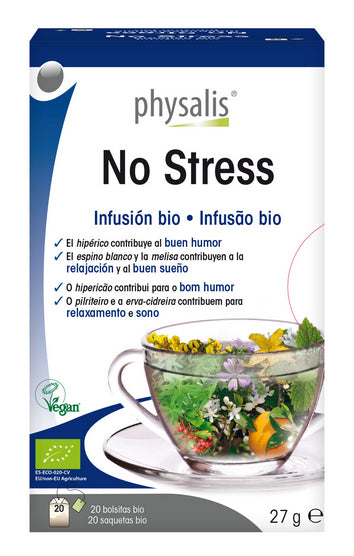 Infusión No Stress Physalis 20 filtros, sabor suave y relajante