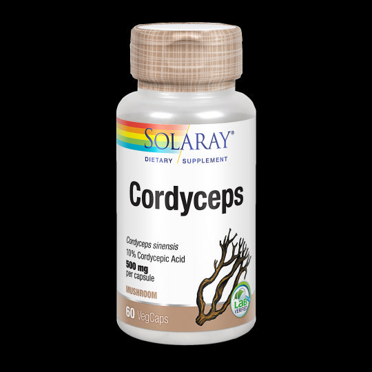 Cordyceps Solaray 60 cápsulas – Suplemento energético de hongo tibetano