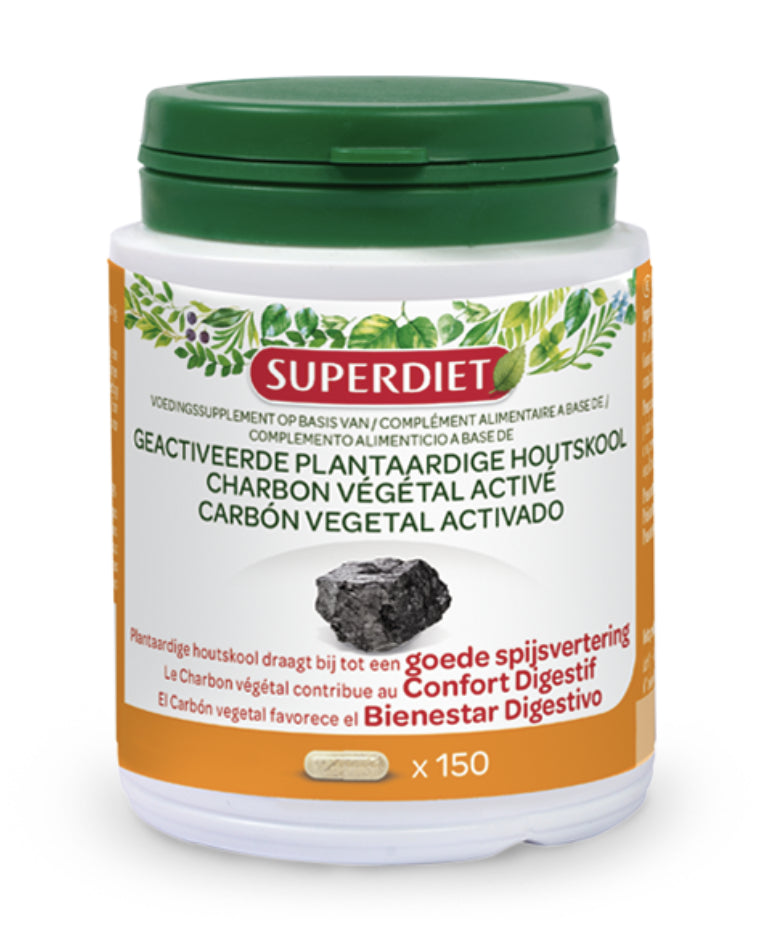 Carbón Vegetal Activado Superdiet 150 Cápsulas