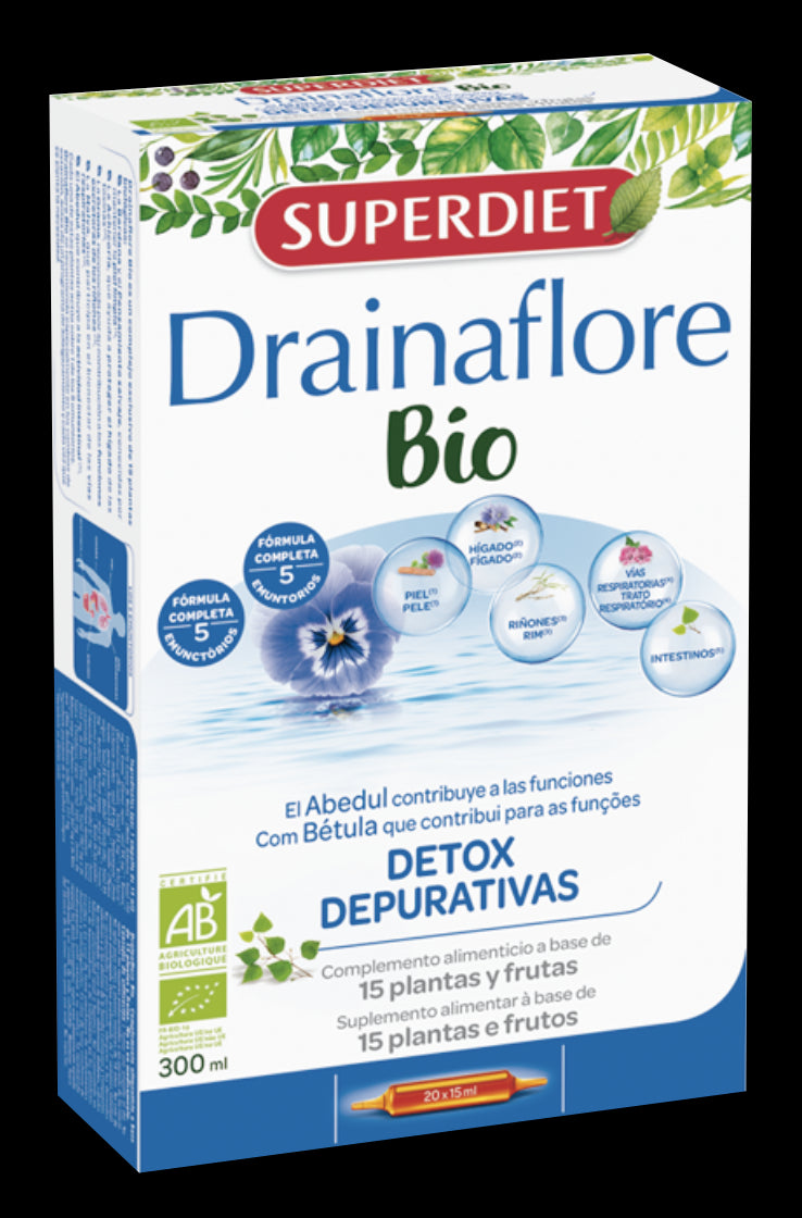 Drainaflore BIO Superdiet 20 ampollas drenantes de plantas biológicas