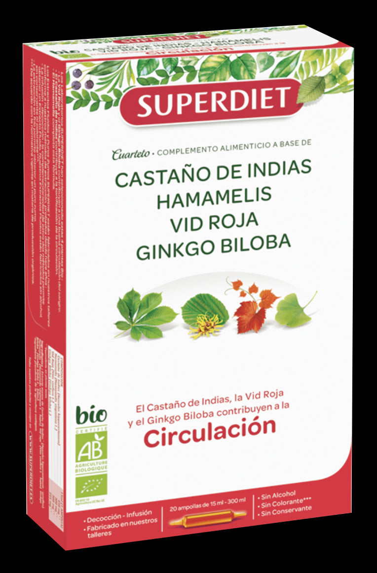 Cuarteto Circulación BIO Superdiet – 4 plantas para piernas vigorosas