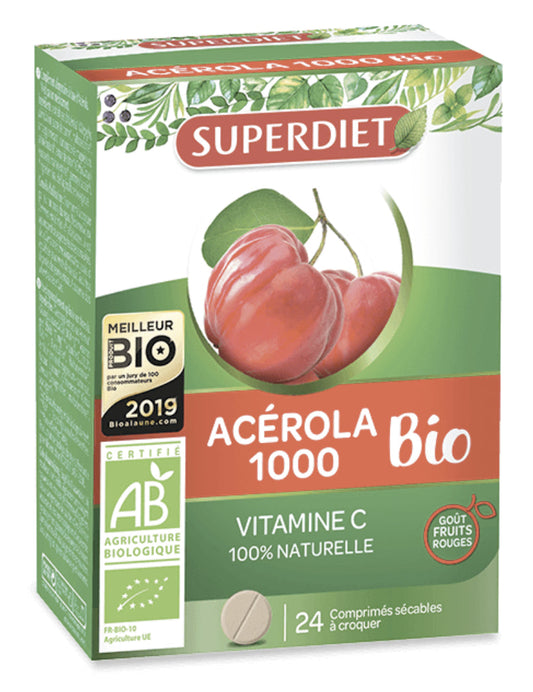 Acerola 1000 Bio Vitamina C 24 comprimidos Superdiet
