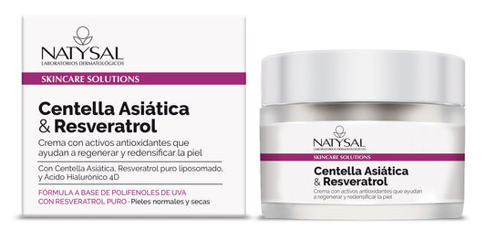 Crema facial antiarrugas con Centella Asiática y Resveratrol 50ml
