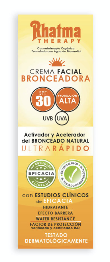 Crema Facial Bronceadora SPF30 Rhatma 60ml con Colágeno