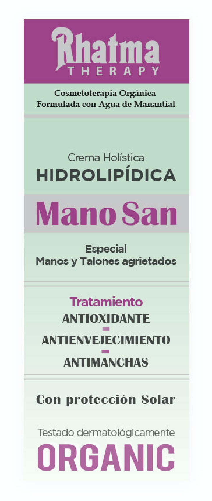 Crema reparadora Manosan Rhatma 100 ml para manos y talones