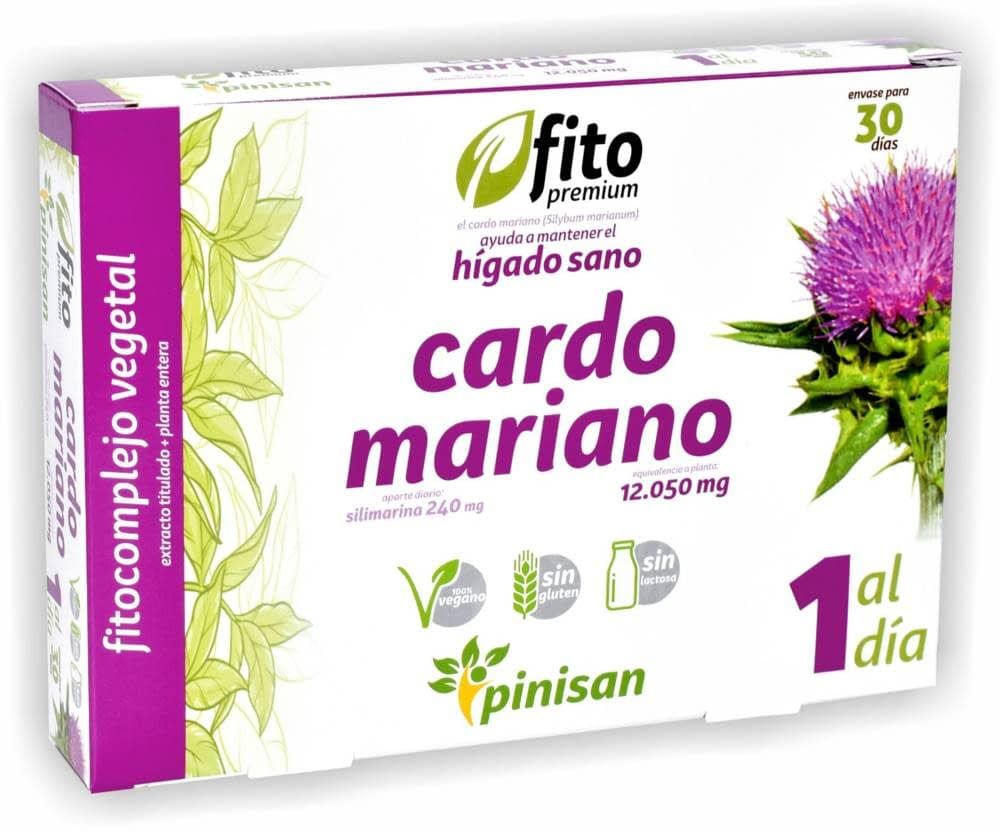 FitoPremium Cardo Mariano Pinasin 30 Cápsulas Suplemento Hepático Natural