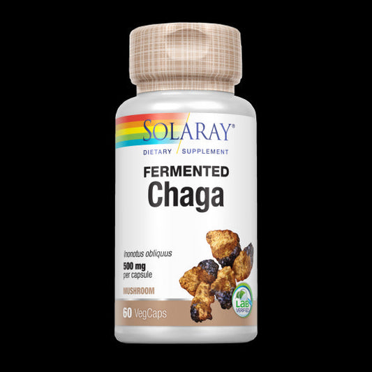 Suplemento de Chaga Fermentado Solaray 60 Cápsulas Veganas