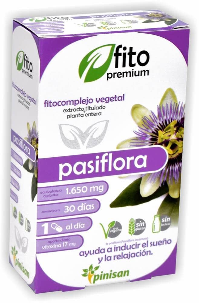 Suplemento Pasiflora FitoPremium 30 Cápsulas Relajantes Pinisan para Sistema Nervioso
