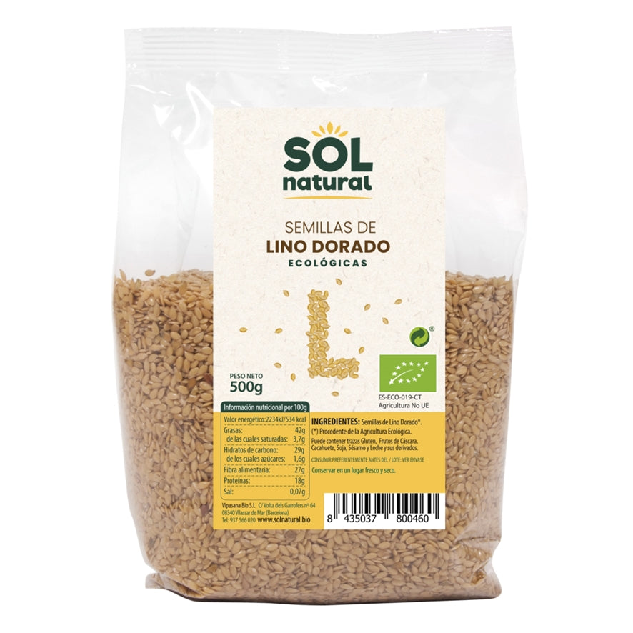 Solnatural Semillas de Lino Dorado Bio 500g