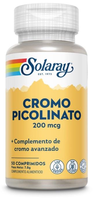 Picolinato de Cromo Solaray 50 comprimidos alta absorción