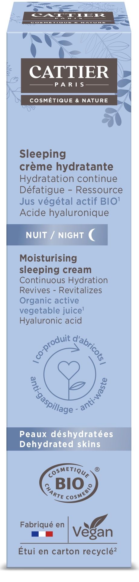 Crema Hidratante Nocturna Cattier 50ml con Ácido Hialurónico