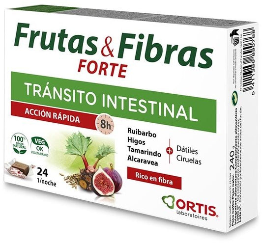 Cubos Frutas & Fibras Forte Ortis 24 unidades para tránsito intestinal