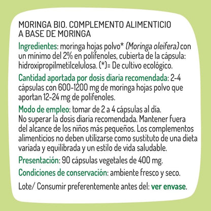 Moringa 400Mg Bio 90caps El Granero Integral