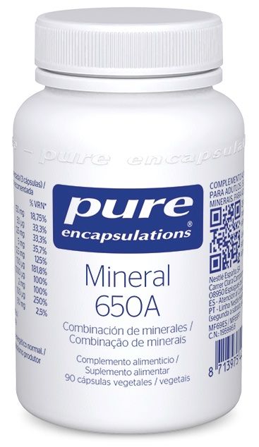 Mineral 650A de Pure Encapsulations, 90 cápsulas minerales esenciales