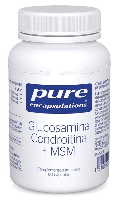 Glucosamina Condroitina MSM 1200 mg 60 Cápsulas Pure Encapsulations