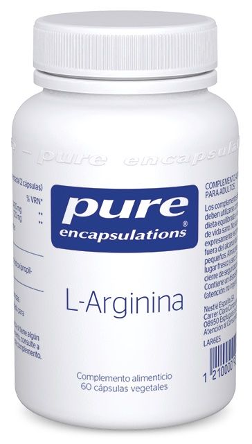 L-Arginina Premium Pure Encapsulations 60 cápsulas para recuperación