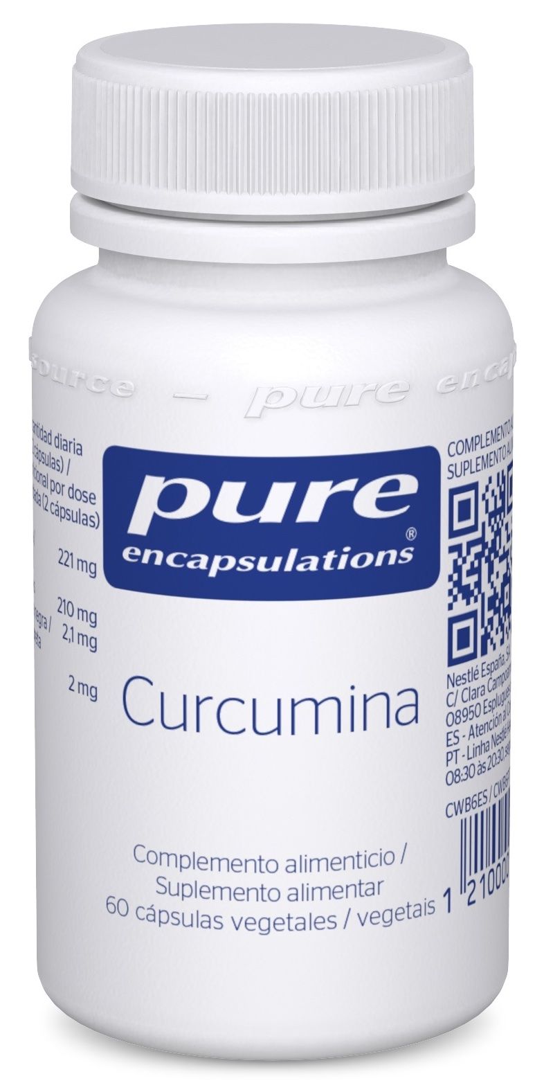 Curcumina Pure Encapsulations 60 Cápsulas Antiinflamatorias de Alta Absorción