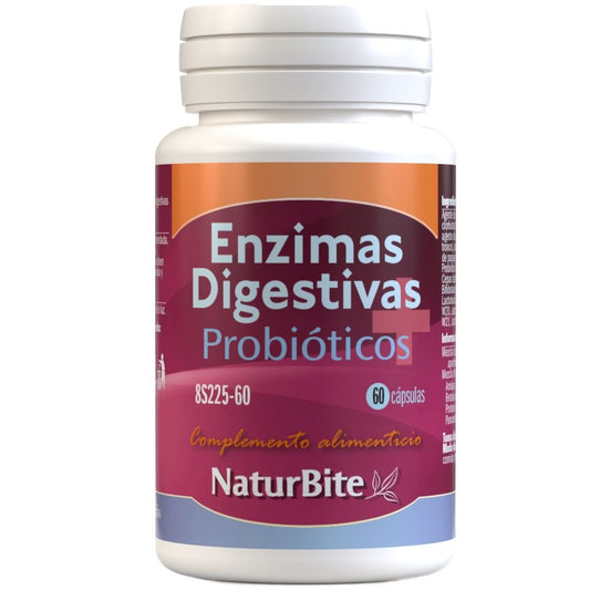 Enzimas Digestivas con Probióticos NaturBite 60 Cápsulas Premium