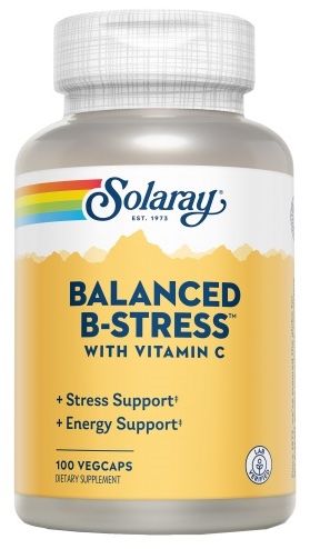 Balanced B-Stress Solaray 100 Cápsulas Veganas con Vitaminas B y Vitamina C