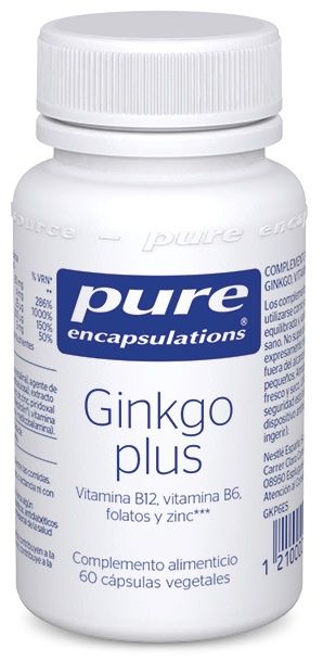 Ginkgo Plus Pure Encapsulations 60 Cápsulas Vitalidad Cerebral y Vascular
