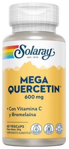 Mega Quercitin Solaray 60 Cápsulas Veganas Antialérgicas con Vitamina C