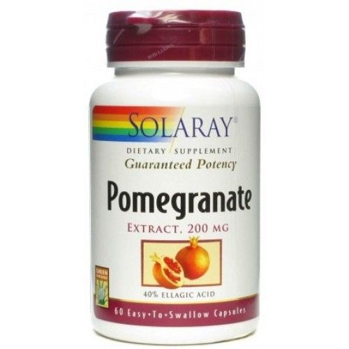 Suplemento de Granada Solaray 60 Cápsulas Antioxidantes Naturales