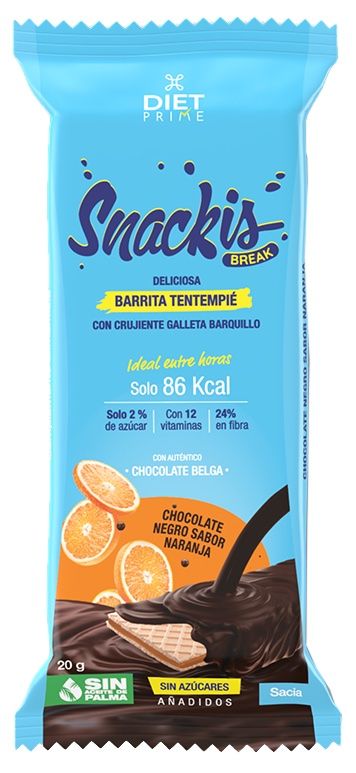 Barrita Tentempié de Chocolate Negro con Sabor a Naranja – 20 g