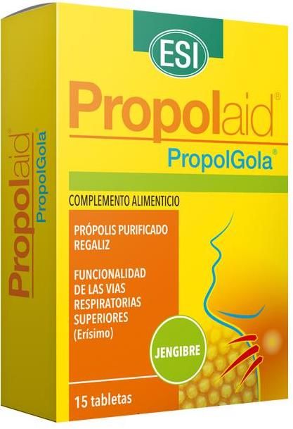 Propolaid Propolgola Jengibre ESI – Alivio rápido de garganta, 15 tabletas