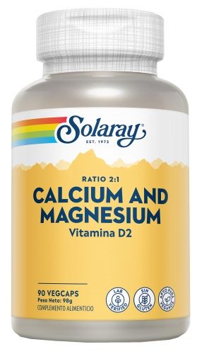 Suplemento Solaray Calcio Magnesio 90 Cápsulas Vitalidad Ósea