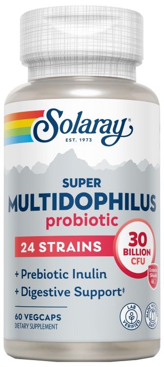 Probiótico Super Multidophilus Solaray 60 cápsulas, 24 cepas, alta potencia