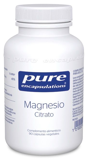 Magnesio Citrato Pure Encapsulations 90 Cápsulas Alta Biodisponibilidad