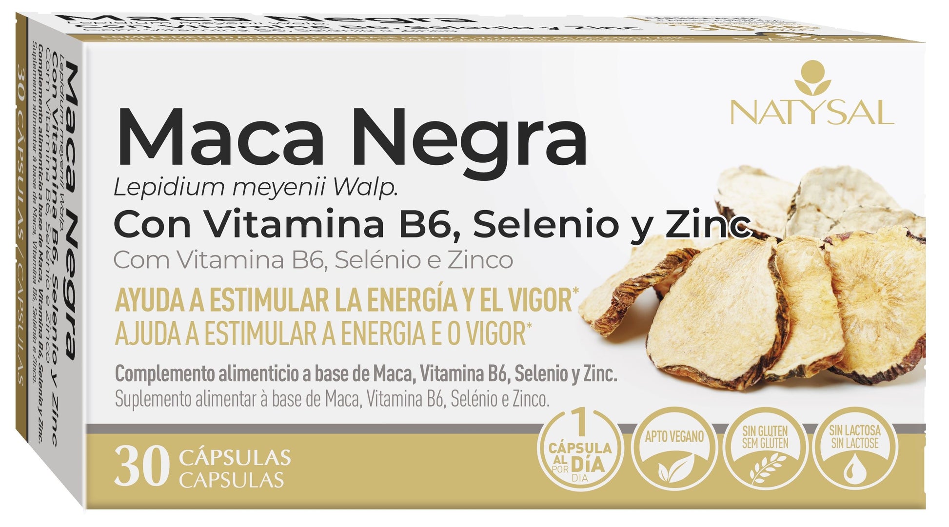Maca Negra Vitamina B6, Zinc y Selenio – 30 cápsulas