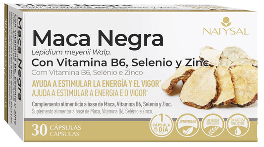 Maca Negra Vitamina B6, Zinc y Selenio – 30 cápsulas