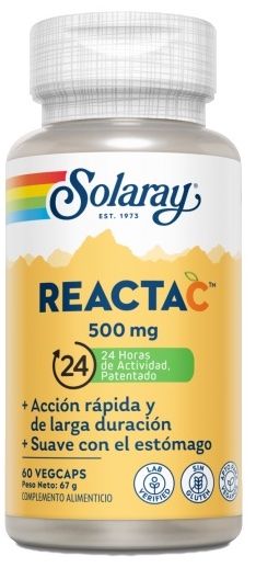 Reacta C 500 mg Vitamina C con Bioflavonoides, 60 cápsulas