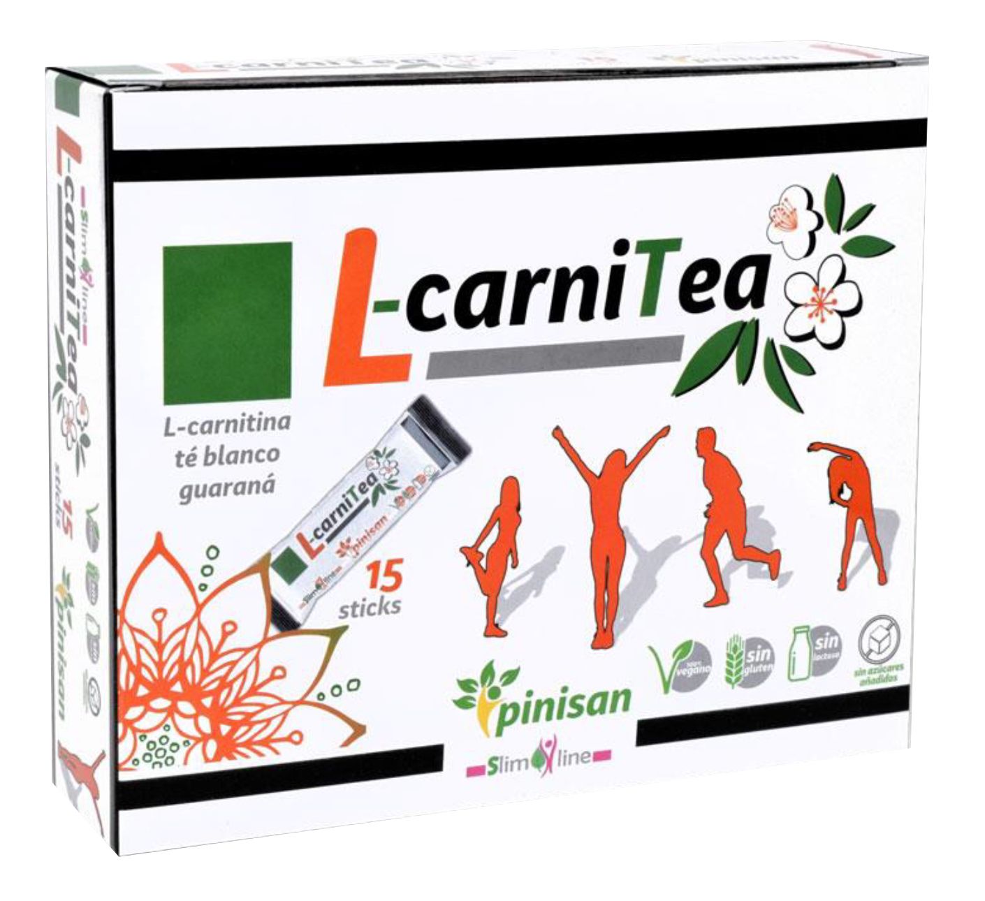L‑CarniTea Pinisan 15 sticks quemagrasas con L‑carnitina y guaraná