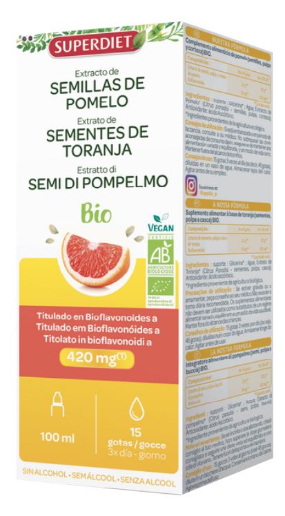 Extracto Bio de Semillas de Pomelo Superdiet 100 ml Concentrado