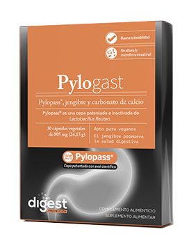Pylogast Herbora 30 cápsulas: apoyo digestivo con Pylopass y jengibre