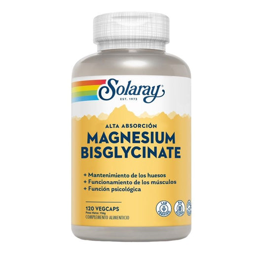 Magnesio Bisglicinato Solaray 120 Cápsulas Veganas Alta Absorción
