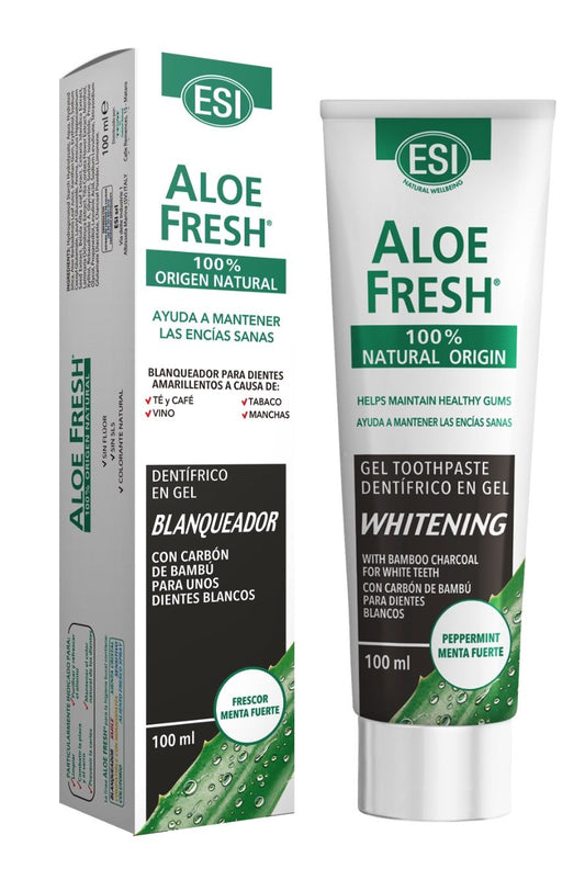 Pasta dental Aloe Fresh Blanqueador 100 ml Natural con Carbón