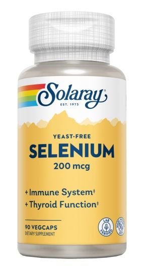 Selenio 200 mcg Solaray – Suplemento Vegano de 90 Cápsulas Antioxidante