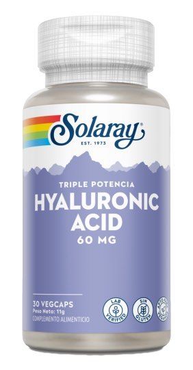 Ácido Hialurónico Solaray 60 mg + Vitamina C - 30 Cápsulas Veganas