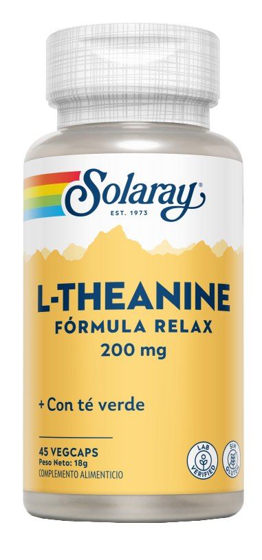 L-Teanina 200 mg Solaray – 45 cápsulas veganas y sin gluten