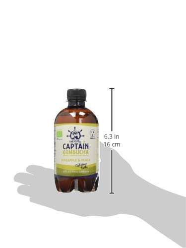 Captain Kombucha Bebida de Piña, 430 ml, Pack de 1