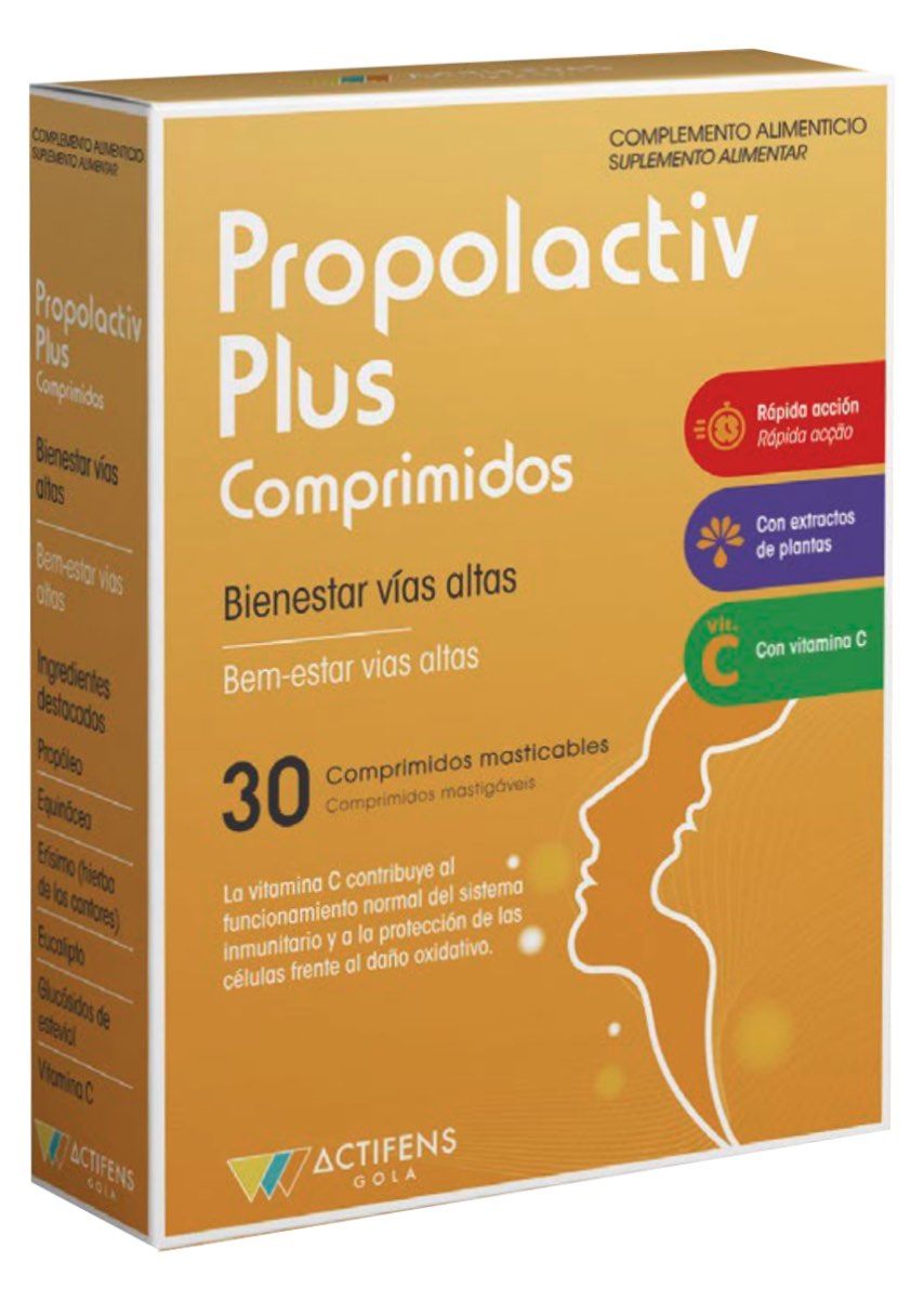 Propolactiv Plus 30 comprimidos masticables – Alivio natural de garganta