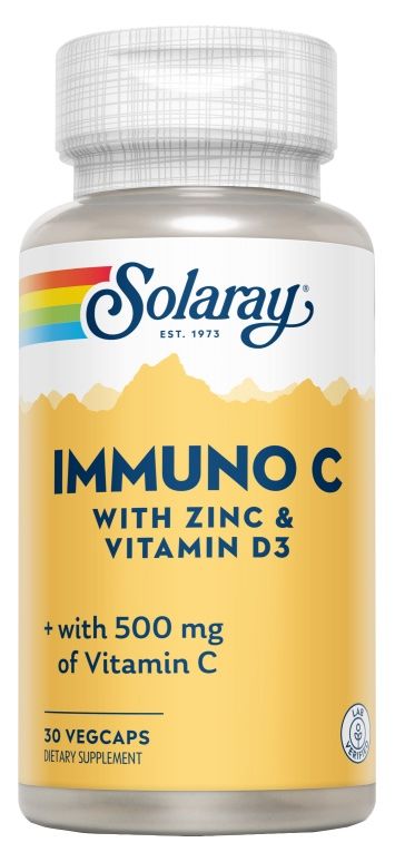 Inmuno C con Zinc y Vitamina D3 Solaray 30 cápsulas