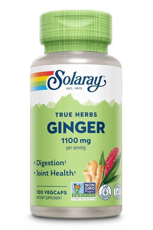 Suplemento de Jengibre Solaray 100 cápsulas veganas antiinflamatorio