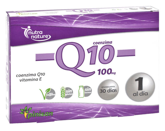 Coenzima Q10 100 mg Pinisan - 30 Cápsulas Veganas Antioxidante