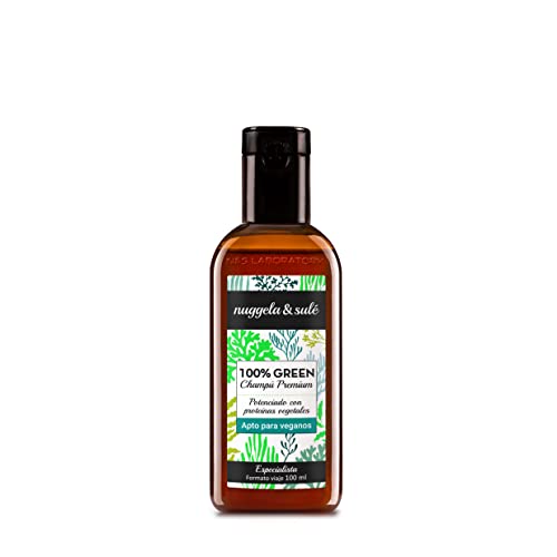 Nuggela & Sulé Champú 100% GREEN. VEGANO. Con Proteínas Vegetales para Fortalecer el cabello y Aumentar su Volumen. 1 x 250ml