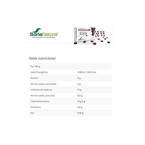 Soria Natural Resverasor - 60 Cápsulas complemento alimenticio con elevada capacidad antioxidante y antienvejecimiento vegetal obtenido a partir de la piel y semillas de uvas negras